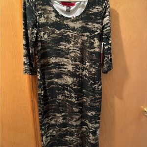 Trendy Black and Gray Camouflage Dress